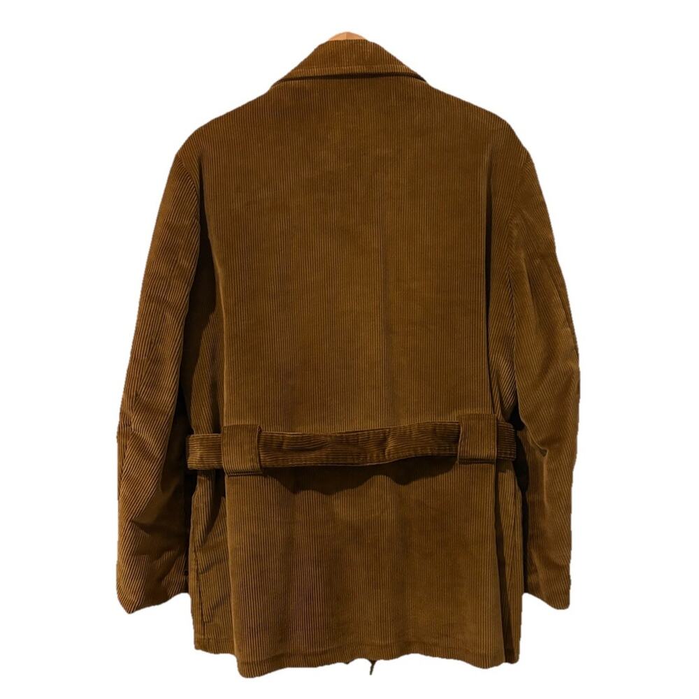Airman Corduroy Norfolk Coat Brown Lined Belted Sz 42R - Picture 2 of 12